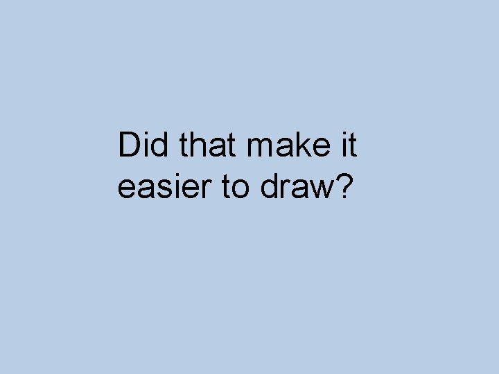 Did that make it easier to draw? Did that make it easier to draw?