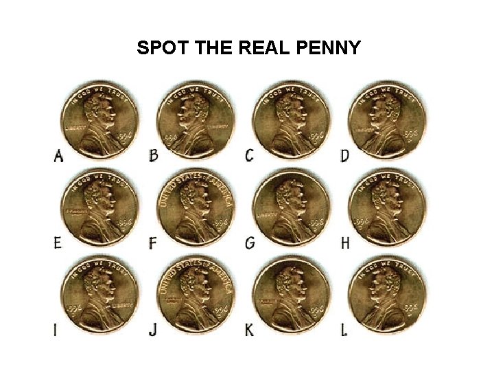 SPOT THE REAL PENNY SPOT THE REAL PENNY