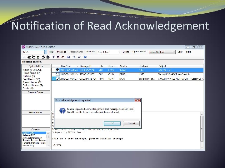 Notification of Read Acknowledgement 