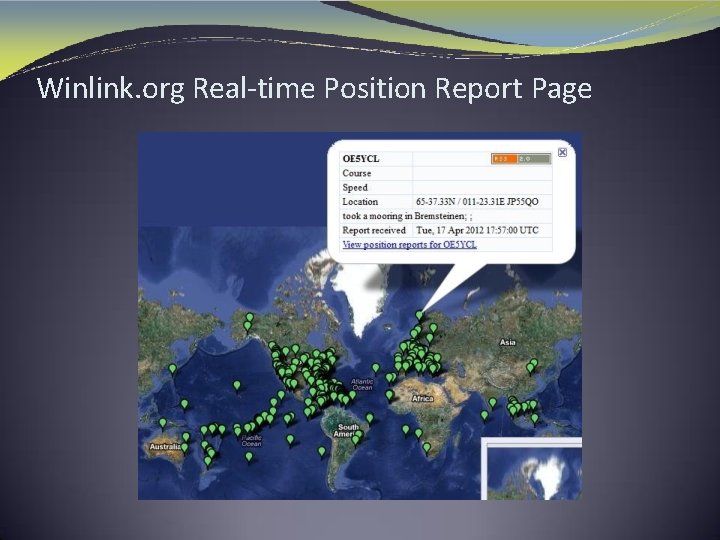 Winlink. org Real-time Position Report Page 