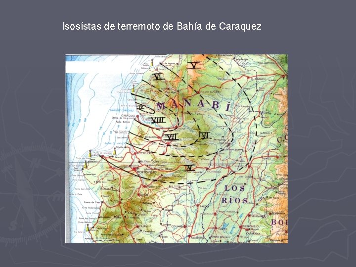 Isosístas de terremoto de Bahía de Caraquez 
