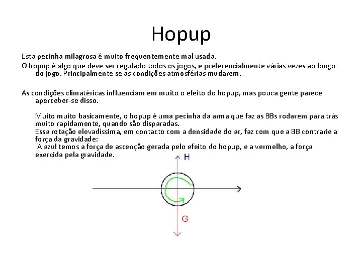 Hopup Esta pecinha milagrosa é muito frequentemente mal usada. O hopup é algo que