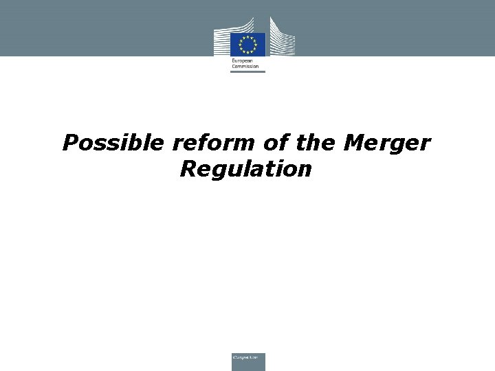 Possible reform of the Merger Regulation 