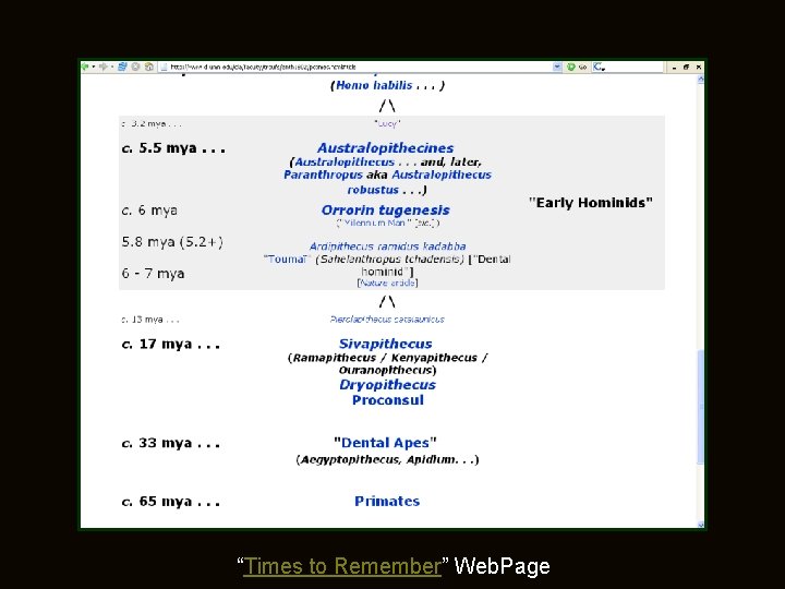 “Times to Remember” Web. Page “Times to Remember” Web. Page