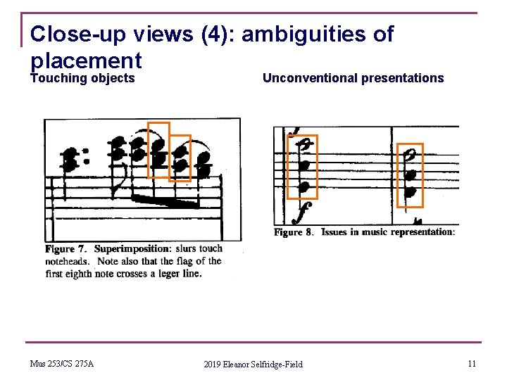 Close-up views (4): ambiguities of placement Touching objects Mus 253/CS 275 A Unconventional presentations