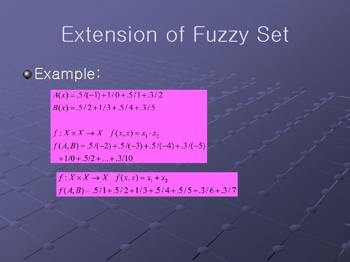Extension of Fuzzy Set Example: 