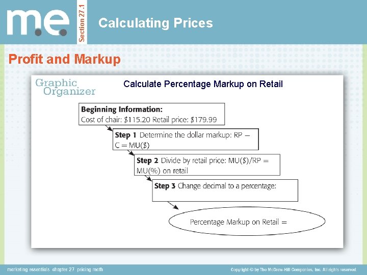 Section 27. 1 Calculating Prices Profit and Markup Calculate Percentage Markup on Retail 