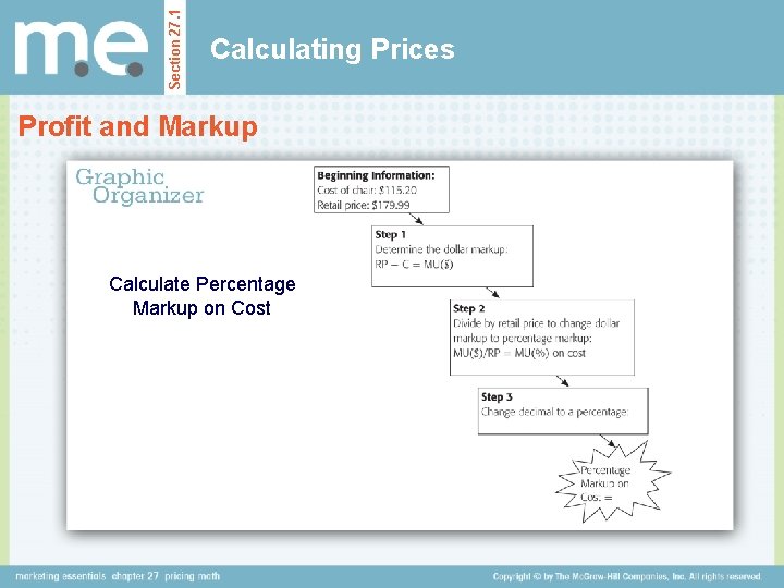 Section 27. 1 Calculating Prices Profit and Markup Calculate Percentage Markup on Cost 