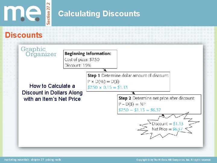 Section 27. 2 Calculating Discounts How to Calculate a Discount in Dollars Along with