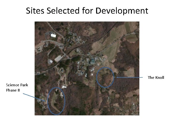 Sites Selected for Development The Knoll Science Park Phase II 