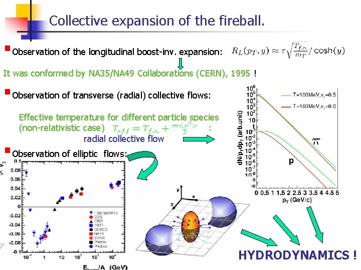 Collective expansion of the fireball. §Observation of the longitudinal boost-inv. expansion: It was conformed