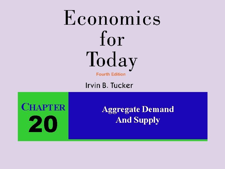 CHAPTER 20 Aggregate Demand And Supply 