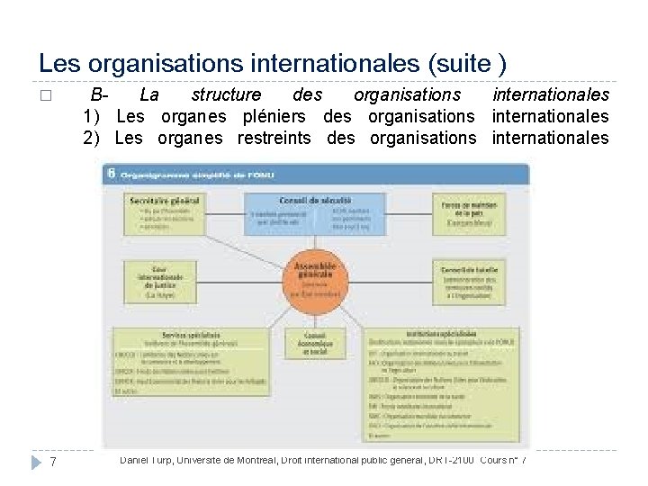 Les organisations internationales (suite ) � B- La structure des organisations internationales 1) Les