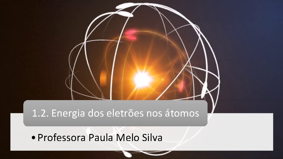 1. 2. Energia dos eletrões nos átomos • Professora Paula Melo Silva 1. 2. Energia dos eletrões nos átomos • Professora Paula Melo Silva