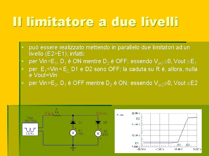 Il limitatore a due livelli § può essere realizzato mettendo in parallelo due limitatori