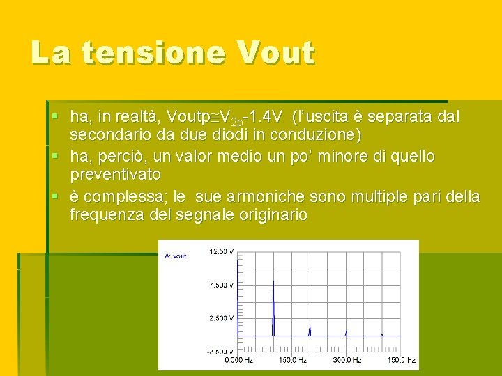 La tensione Vout § ha, in realtà, Voutp V 2 p-1. 4 V (l’uscita