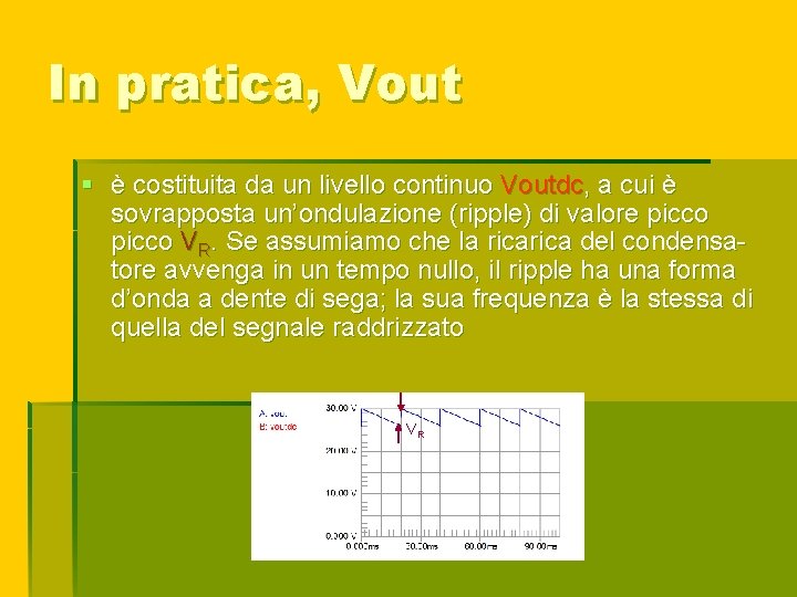 In pratica, Vout § è costituita da un livello continuo Voutdc, a cui è