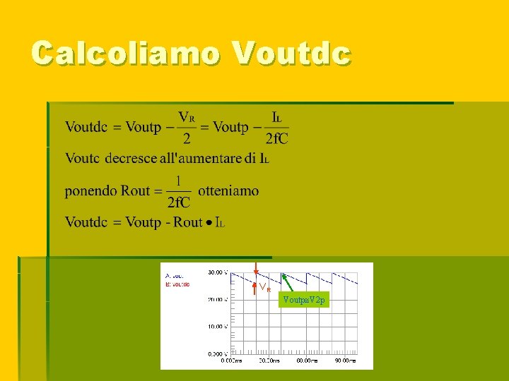 Calcoliamo Voutdc VR Voutp V 2 p 