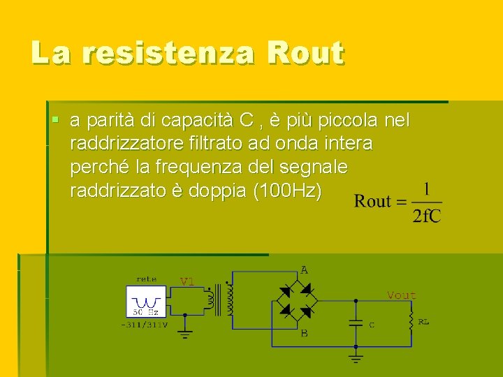 La resistenza Rout § a parità di capacità C , è più piccola nel