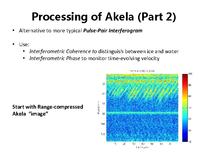 Processing of Akela (Part 2) • Alternative to more typical Pulse-Pair Interferogram • Use: