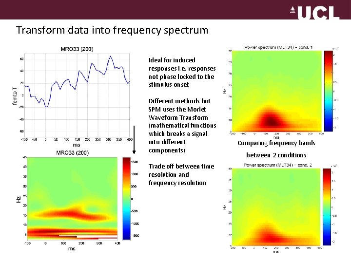 Transform data into frequency spectrum Ideal for induced responses i. e. responses not phase