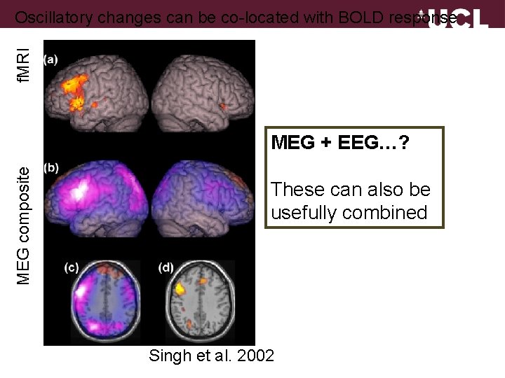 f. MRI Oscillatory changes can be co-located with BOLD response MEG composite MEG +