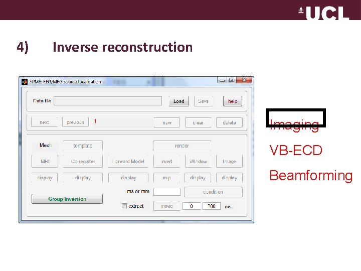 4) Inverse reconstruction Imaging VB-ECD Beamforming 