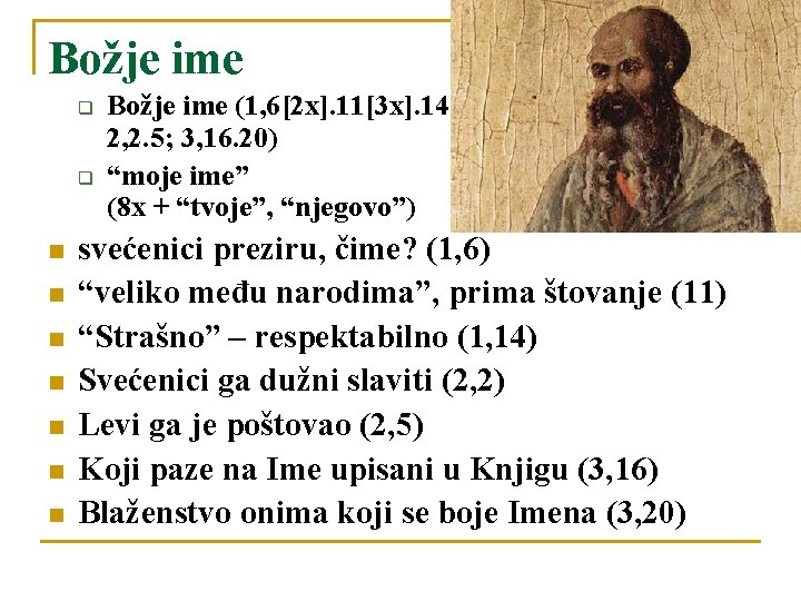 Božje ime q q n n n n Božje ime (1, 6[2 x]. 11[3