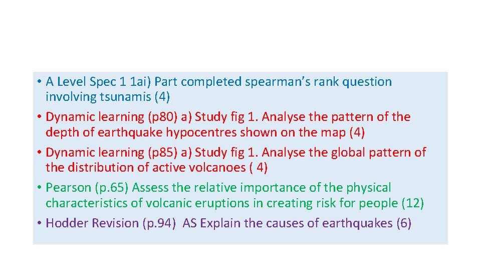  • A Level Spec 1 1 ai) Part completed spearman’s rank question involving