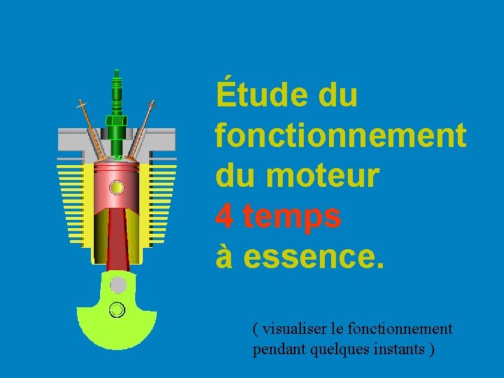 Étude du fonctionnement du moteur 4 temps à essence. ( visualiser le fonctionnement pendant