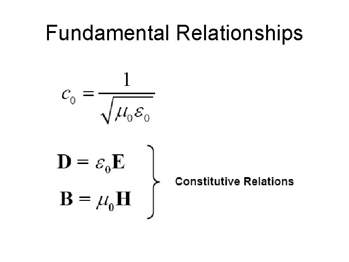 Fundamental Relationships 