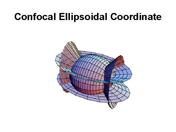 Confocal Ellipsoidal Coordinate Confocal Ellipsoidal Coordinate