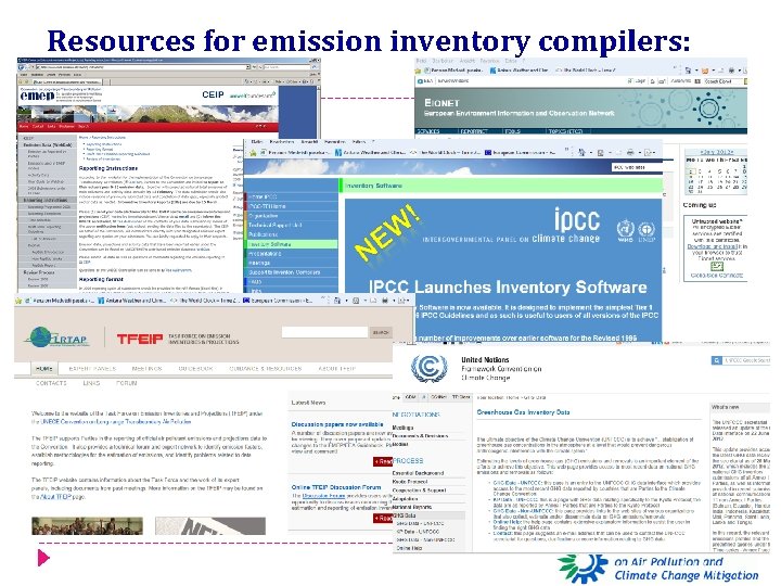 Resources for emission inventory compilers: 