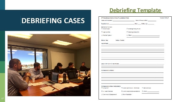 Debriefing Template DEBRIEFING CASES 17 