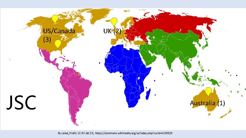 US/Canada (3) UK (2) JSC Australia (1) By Lokal_Profil, CC BY-SA 2. 5, https: