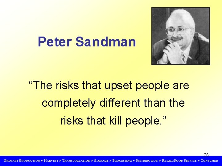 Peter Sandman “The risks that upset people are completely different than the risks that