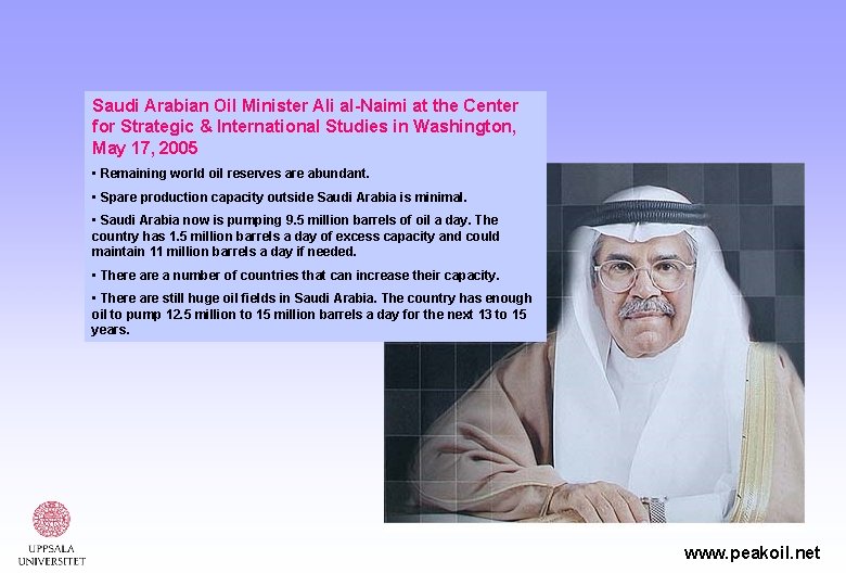Saudi Arabian Oil Minister Ali al-Naimi at the Center for Strategic & International Studies