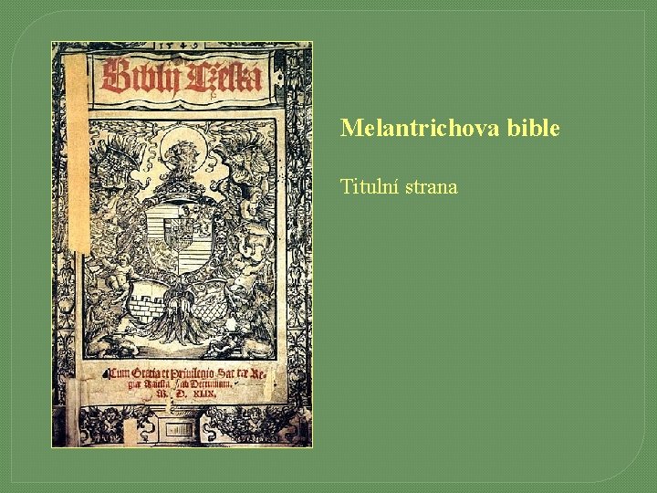 Melantrichova bible Titulní strana 