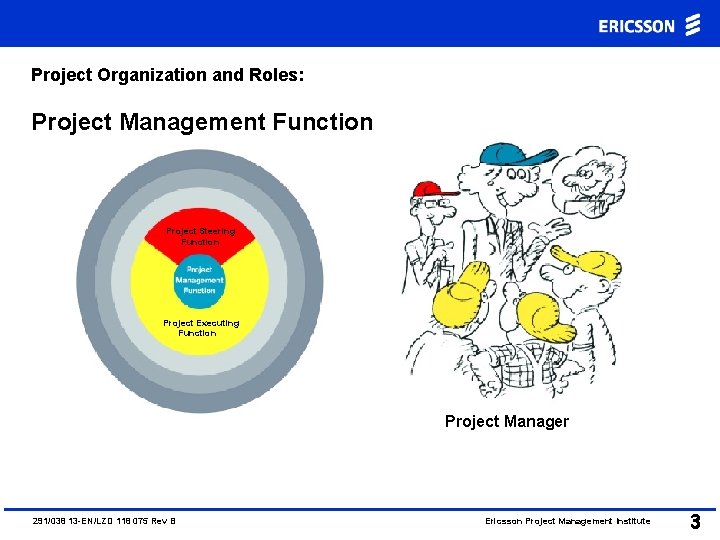 Project Organization and Roles: Project Management Function Project Steering Function Project Executing Function Project