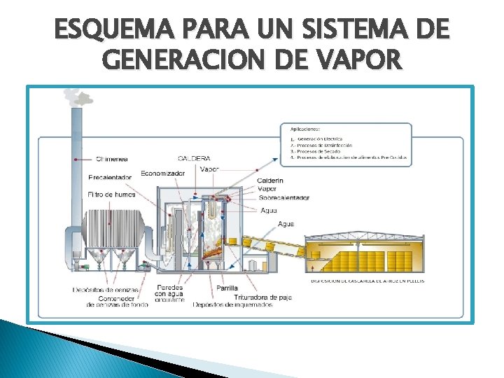 ESQUEMA PARA UN SISTEMA DE GENERACION DE VAPOR ESQUEMA PARA UN SISTEMA DE GENERACION DE VAPOR