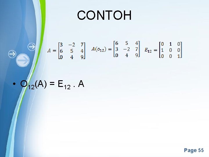 CONTOH • O 12(A) = E 12. A Powerpoint Templates Page 55 