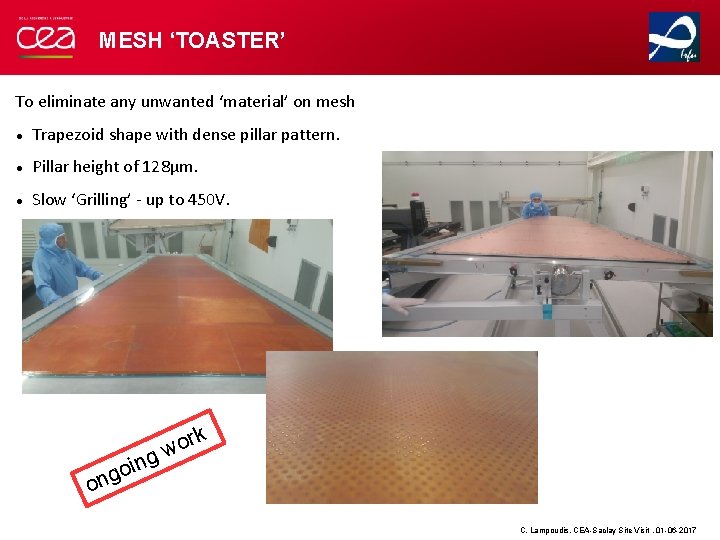 MESH ‘TOASTER’ To eliminate any unwanted ‘material’ on mesh Trapezoid shape with dense pillar