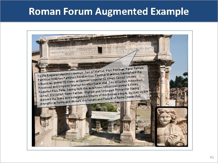 Roman Forum Augmented Example riae, ertinax, Pater Pat P s, iu P s, cu