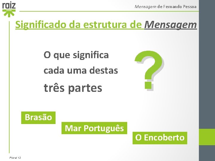 Mensagem de Fernando Pessoa Significado da estrutura de Mensagem O que significa cada uma