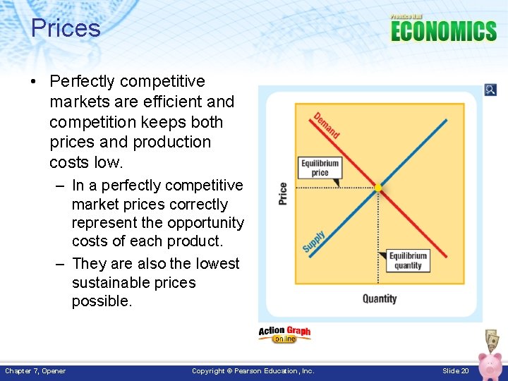 Prices • Perfectly competitive markets are efficient and competition keeps both prices and production