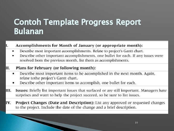 Contoh Template Progress Report Bulanan 31 