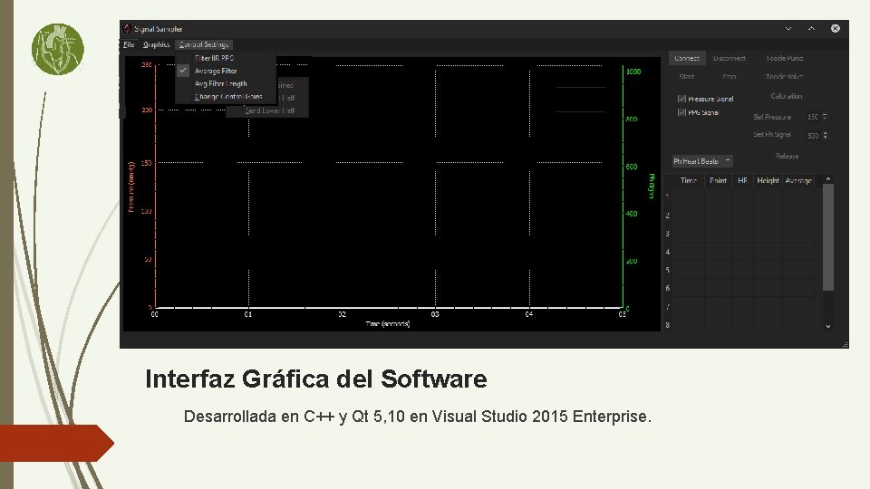 Interfaz Gráfica del Software Desarrollada en C++ y Qt 5, 10 en Visual Studio