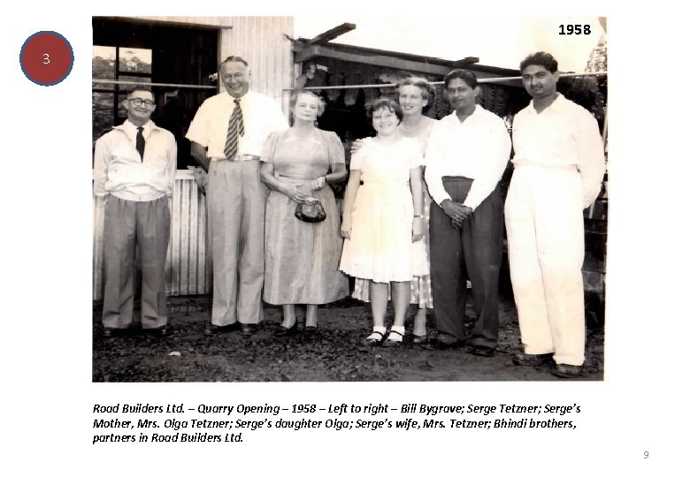 1958 3 Road Builders Ltd. – Quarry Opening – 1958 – Left to right