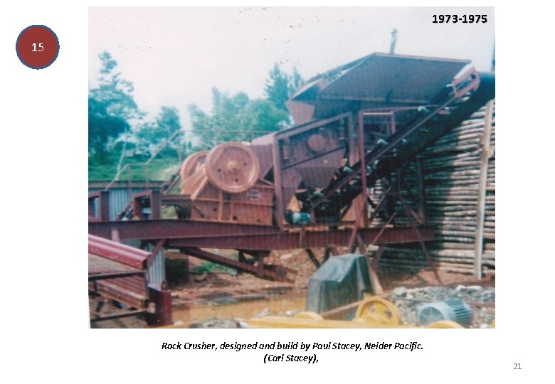 1973 -1975 15 Rock Crusher, designed and build by Paul Stacey, Neider Pacific. (Carl