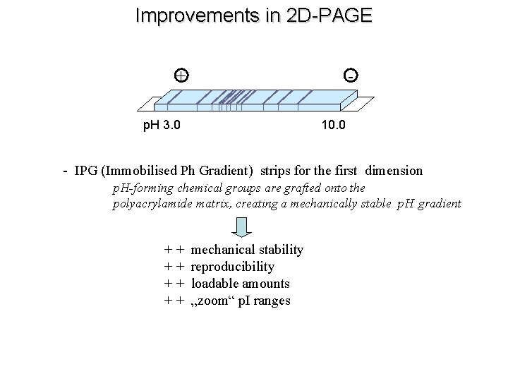 Improvements in 2 D-PAGE + - p. H 3. 0 10. 0 - IPG